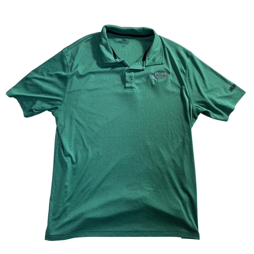 Colosseum University of North Texas UNT Mean Green Polo Shirt XXL Heathered-1051